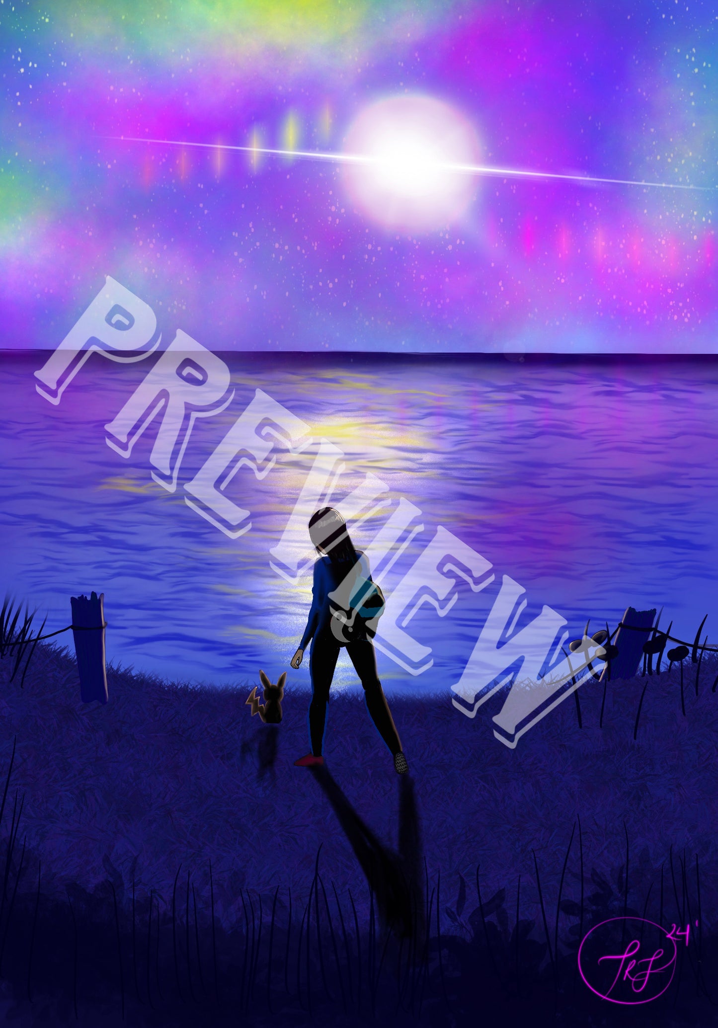 Girl in moonlight