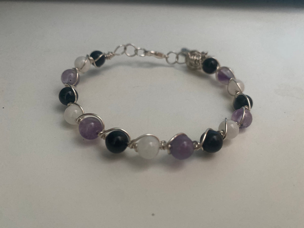 Amethyst, obsidian & Quartz
