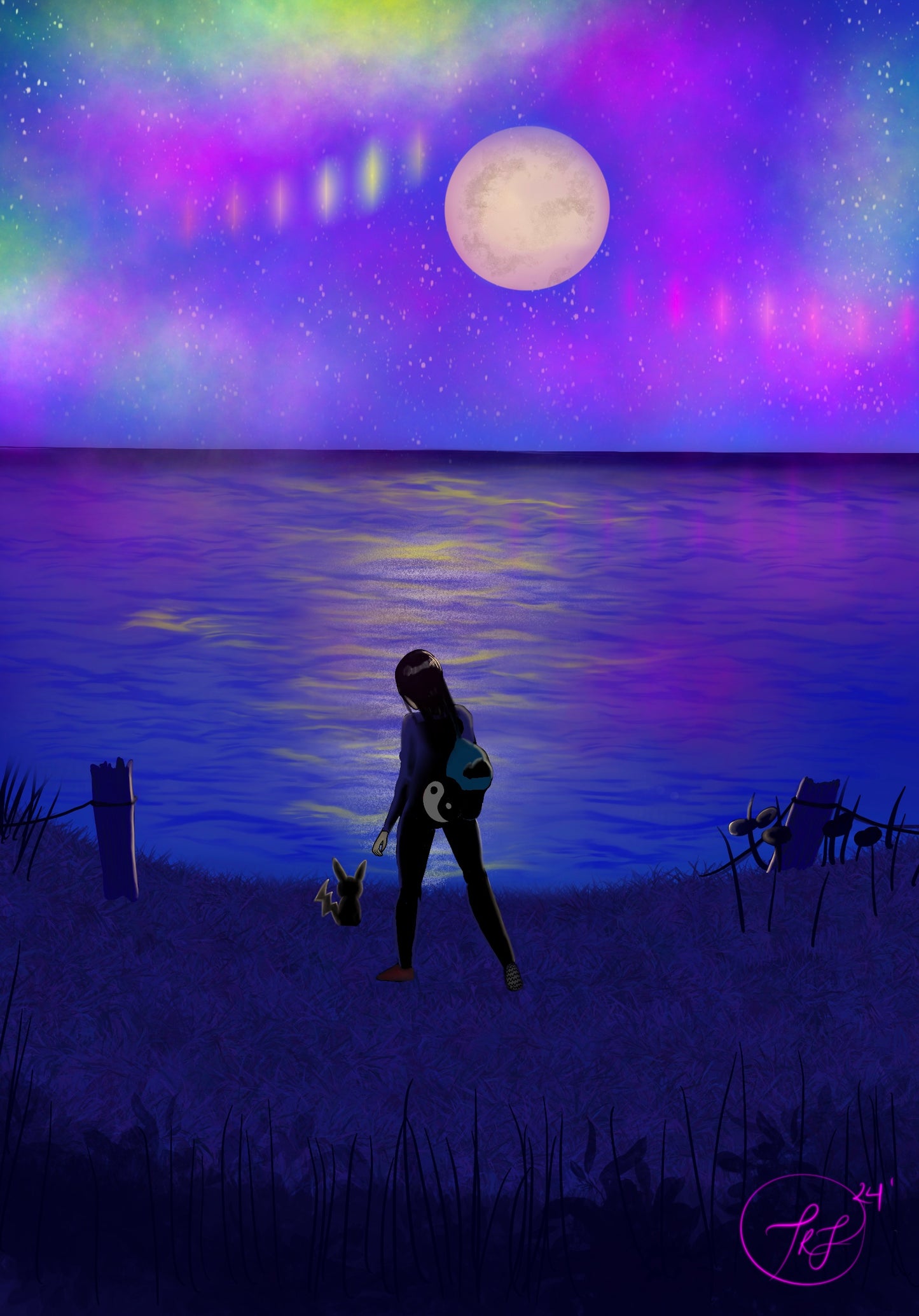 Girl in moonlight