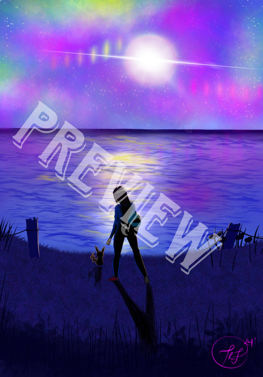 Girl in moonlight