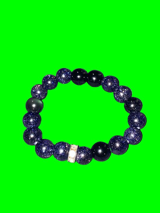 Blue Goldstone and Obsidian